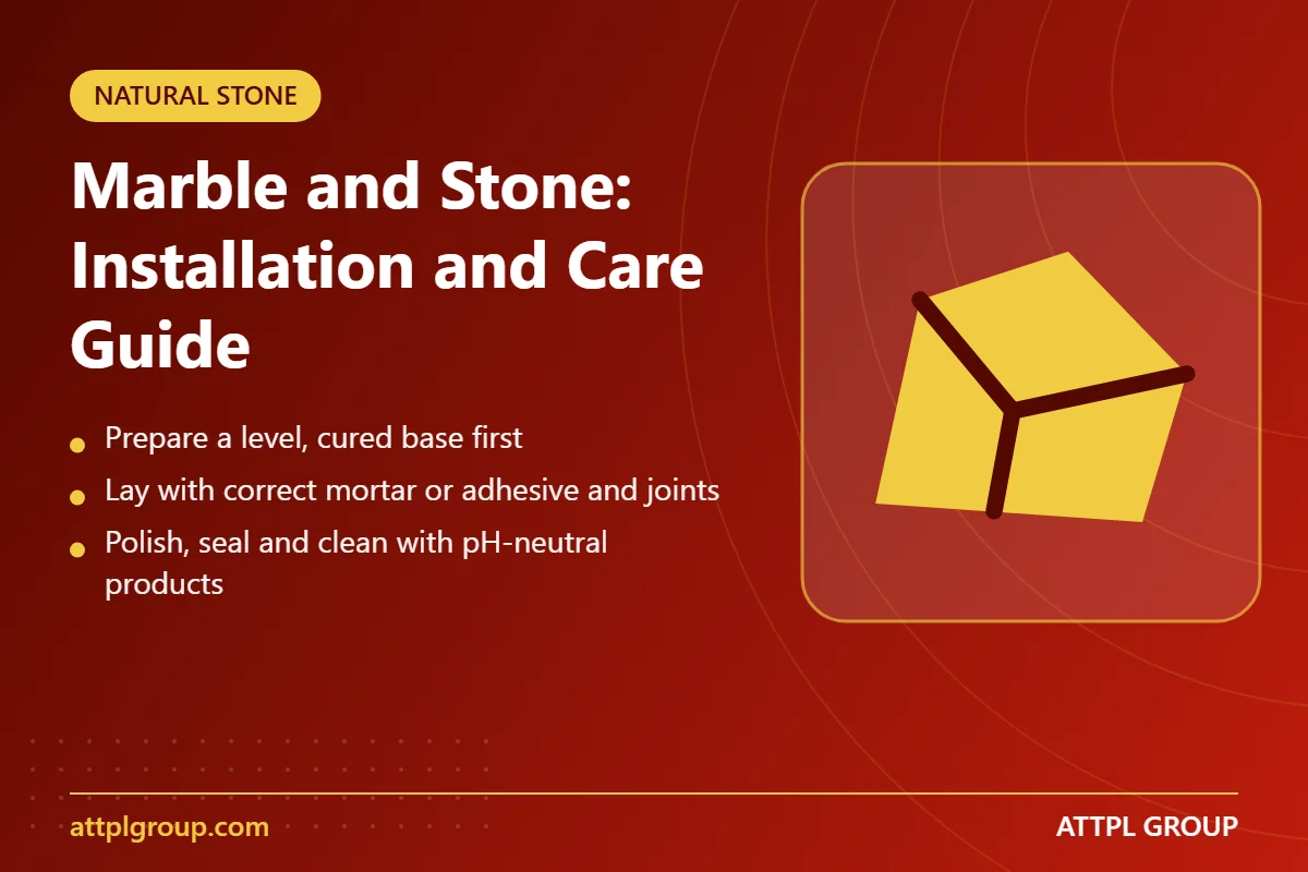 Marble and natural stone floor installation and care - key points
